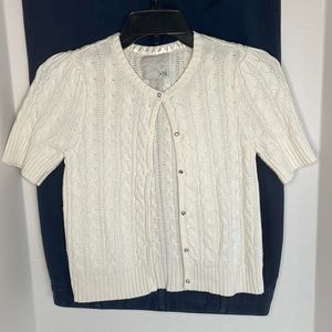 Old Navy shirt sleeve white cardigan youth size XL